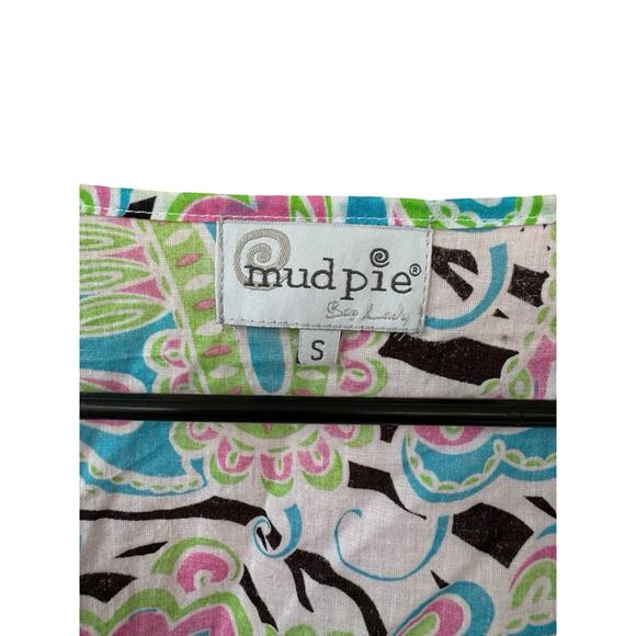 MudPie Y2K Bag Lady Collection Paisley Ruffle Tunic Dress – SizeSM Boho Bright - Picture 3 of 5